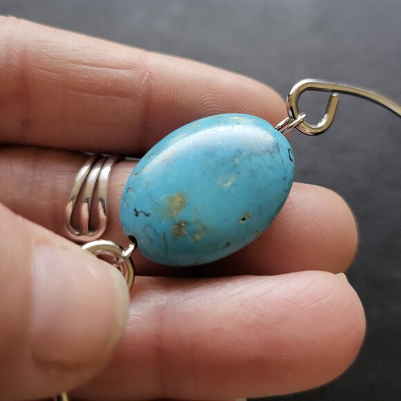 NWT BOHO WESTERN HANDMADE TURQUOISE METAL CUFF BRACELET - Picture 2 of 3